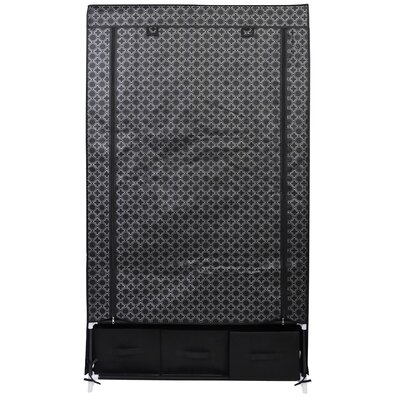 Szafa tekstylna SASKA GARDEN Ornament 45245 (88 x 50 x 160 cm) Czarny