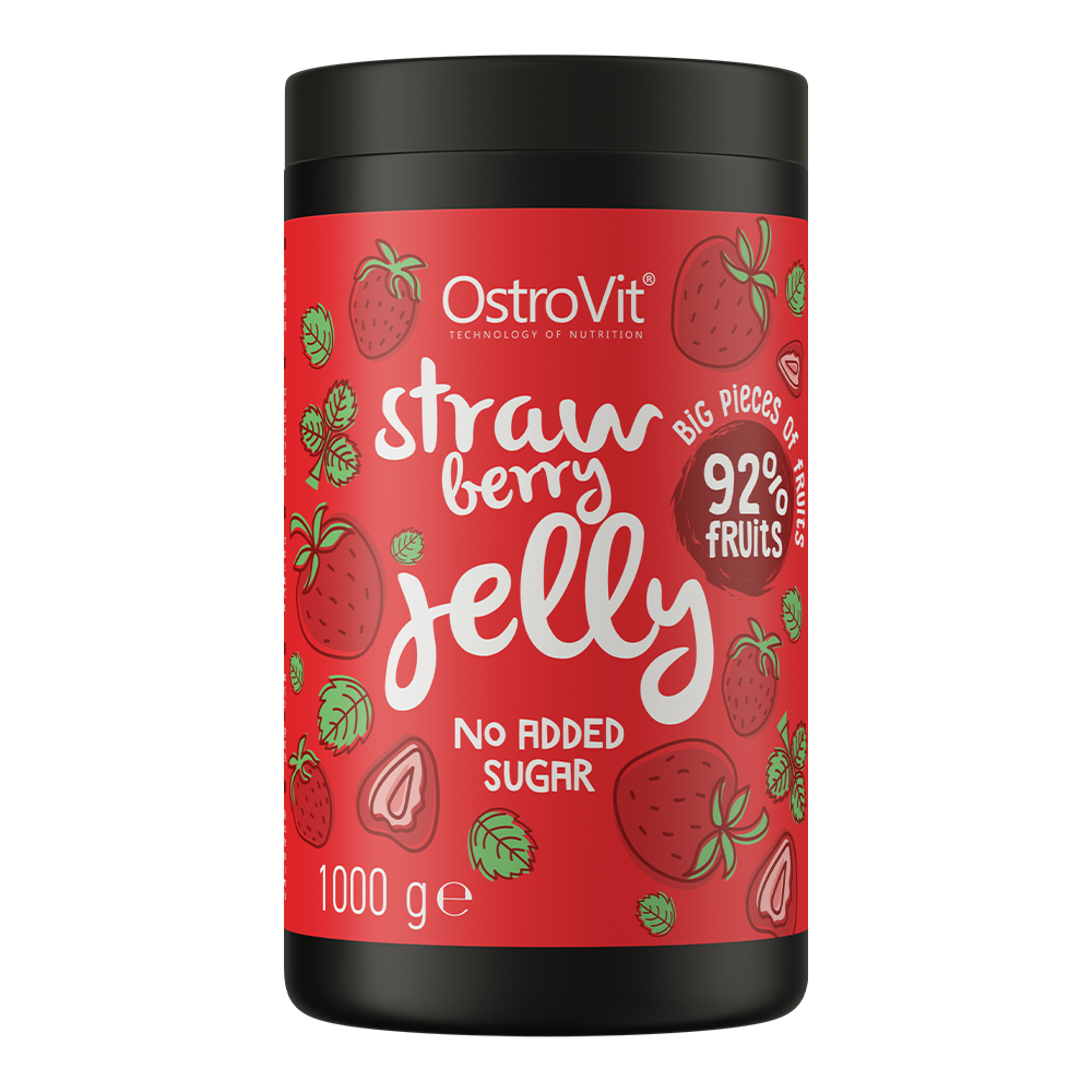 OstroVit Strawberry Jelly Owoce w żelu 1000 g o smaku truskawkowym