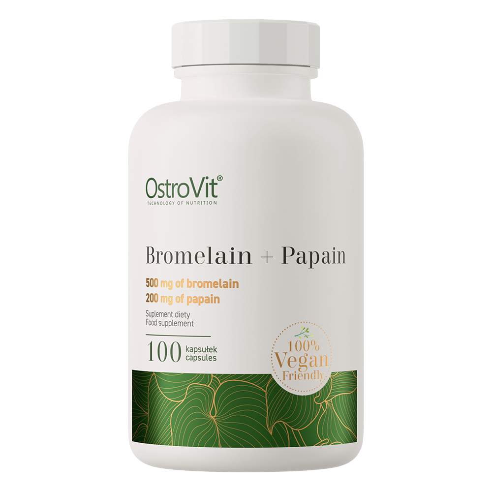 OstroVit Bromelaina + Papaina VEGE suplement diety, 100 kaps./1 opak.