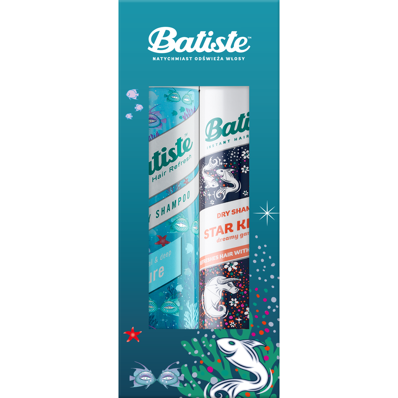 Batiste zestaw: suchy szampon Batiste Azure, 200 ml + suchy szampon Batiste Star Kissed, 200 ml
