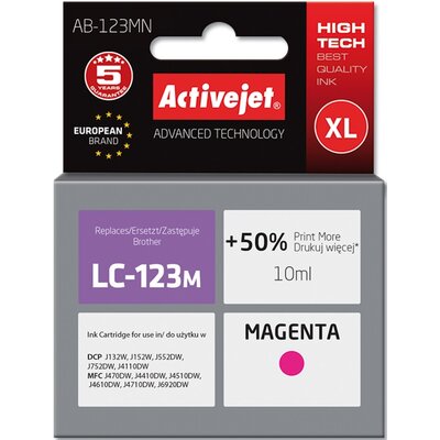 Tusz ACTIVEJET do Brother LC-123M / LC-121M Purpurowy 10 ml AB-123MN