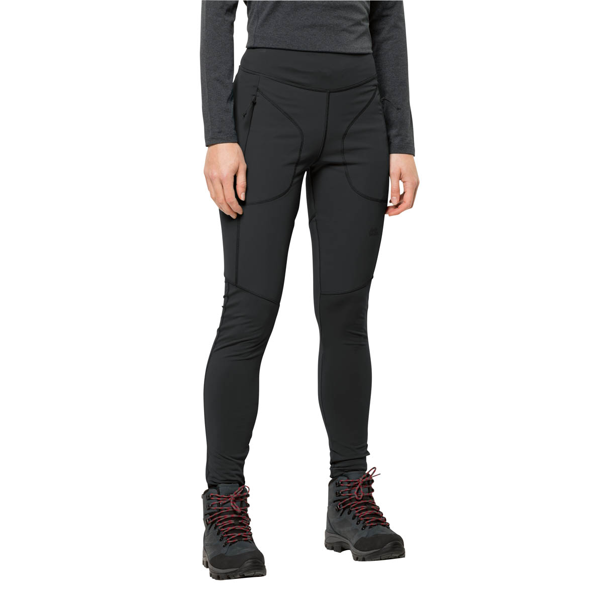 Damskie getry termoaktywne Jack Wolfskin SALMASER TIGHTS W black - L