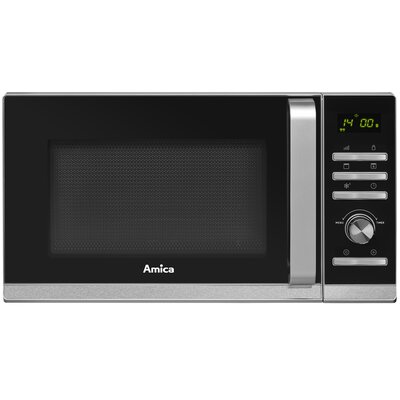 Kuchenka mikrofalowa AMICA AMGF23E1GS 900W średnica 27 cm pojemność 23L MultiWave System Srebrno-czarny