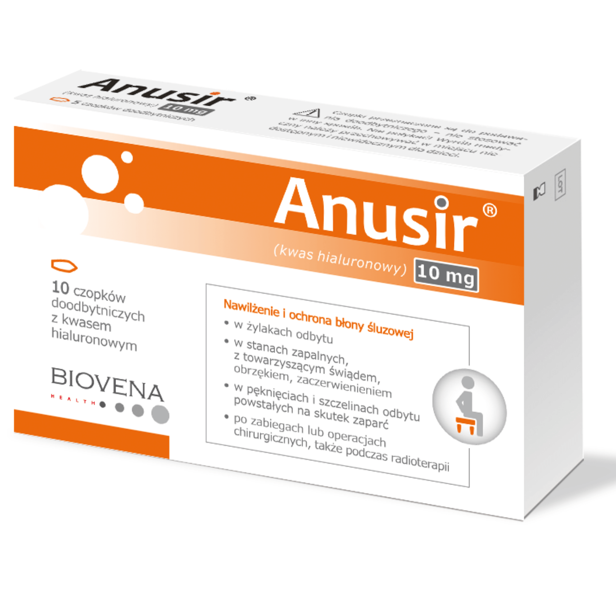 Biovena Anusir czopki doodbytnicze na hemoroidy, 10 szt./1 opak.