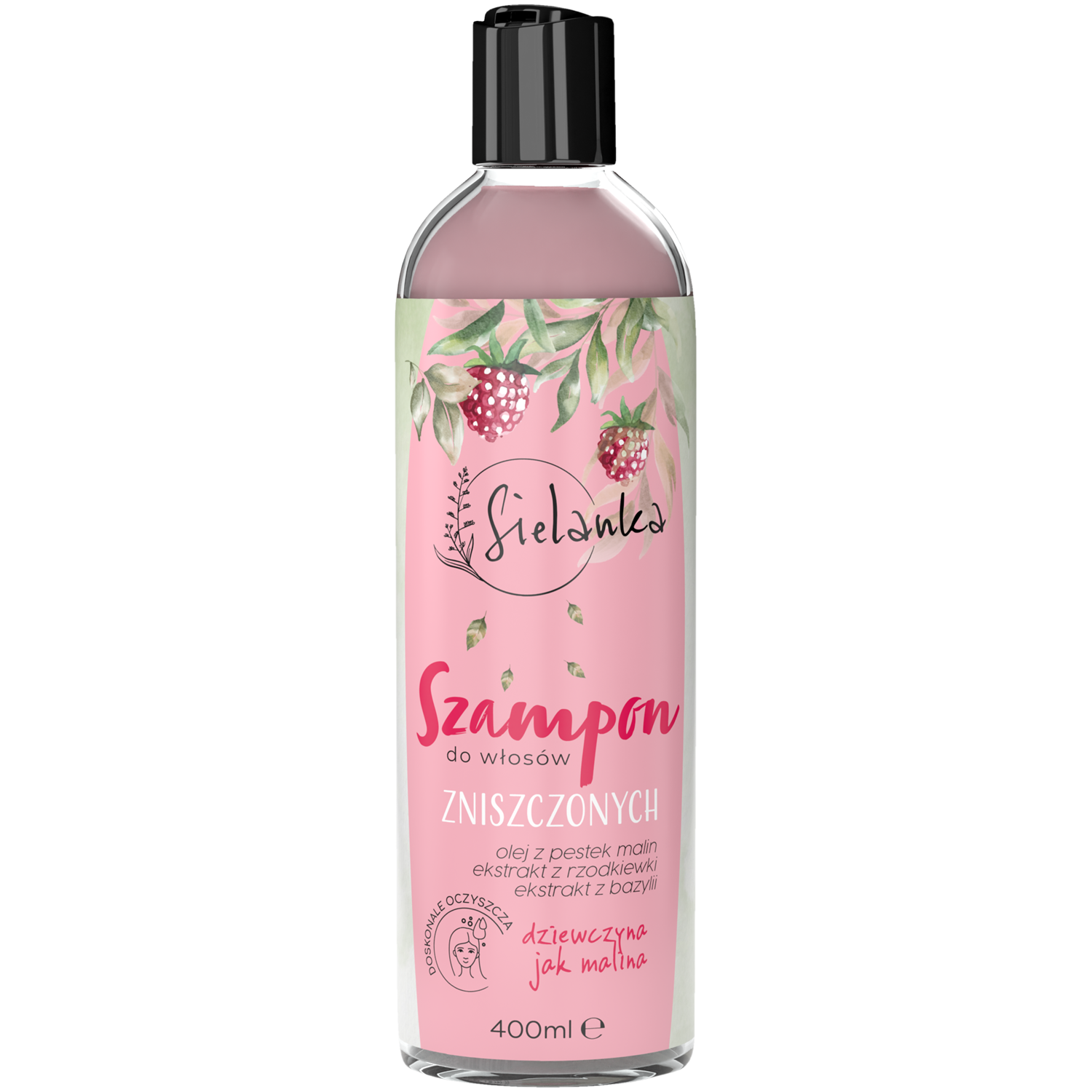 Sielanka Dziewczyna jak malina szampon do włosów zniszczonych, 400 ml