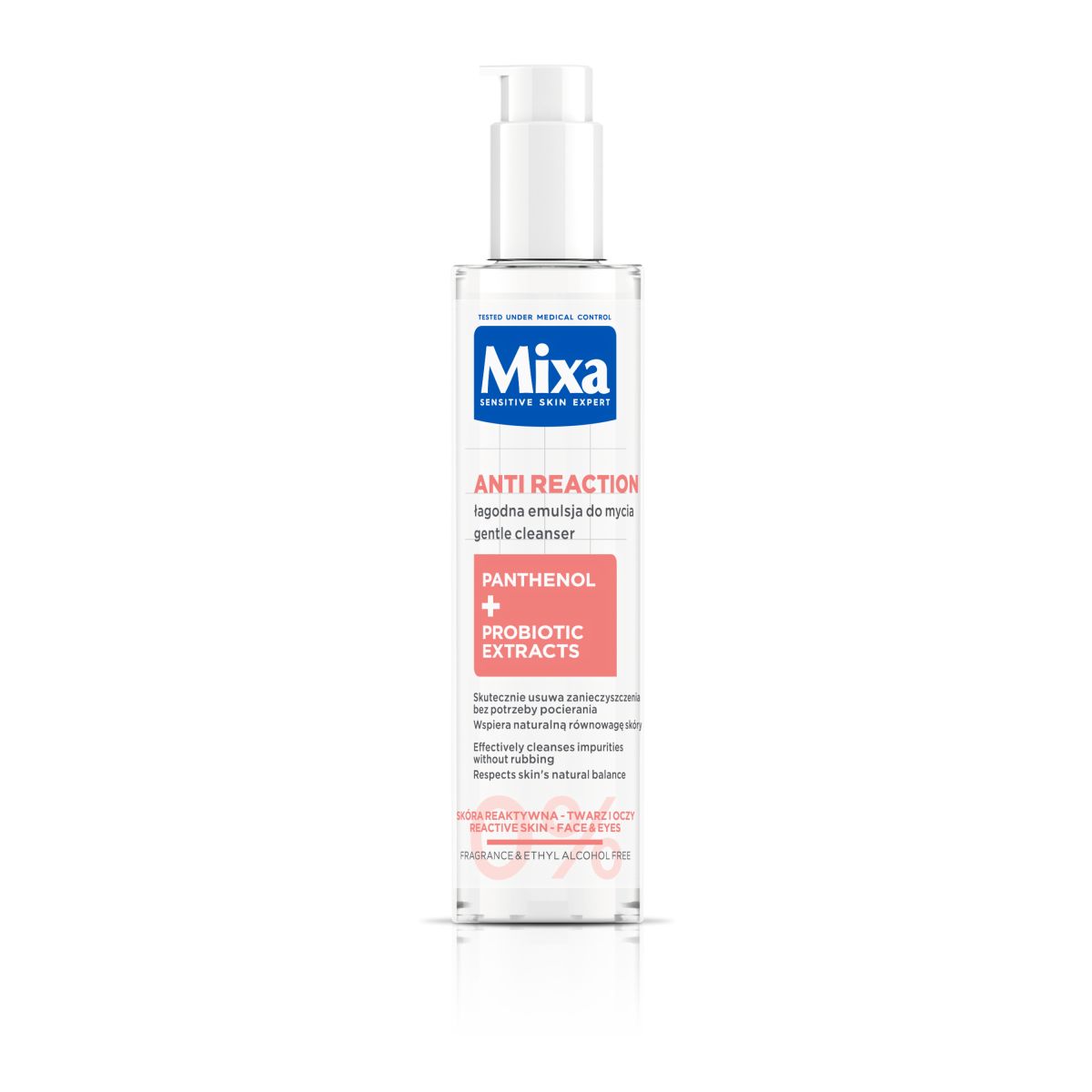 Mixa Anti Reaction łagodna emulsja do mycia przeciw zaczerwienieniom dla skóry reaktywnej, 150 ml