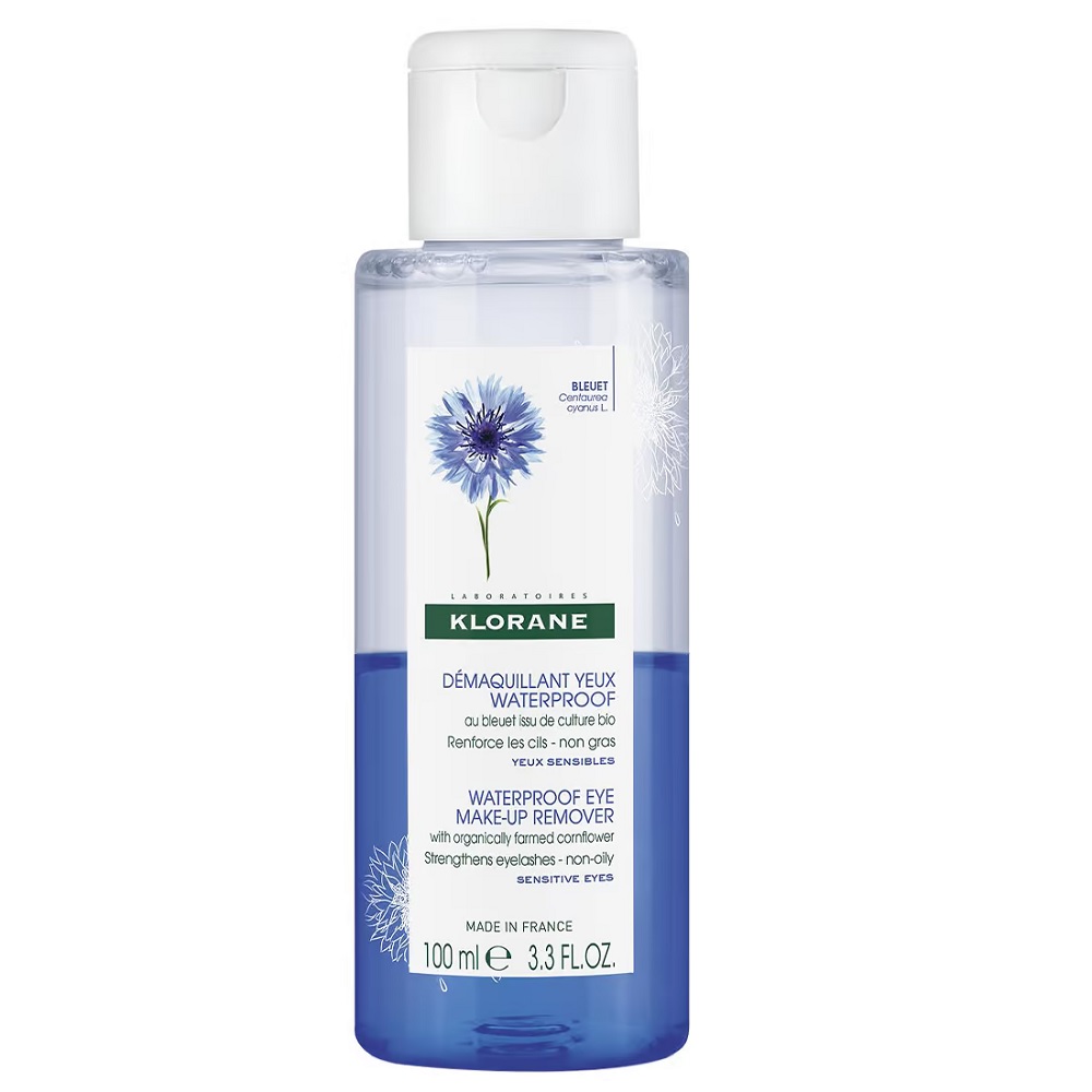 Klorane Cornflower płyn do demakijażu wodoodpornego makijażu z chabrem, 100 ml