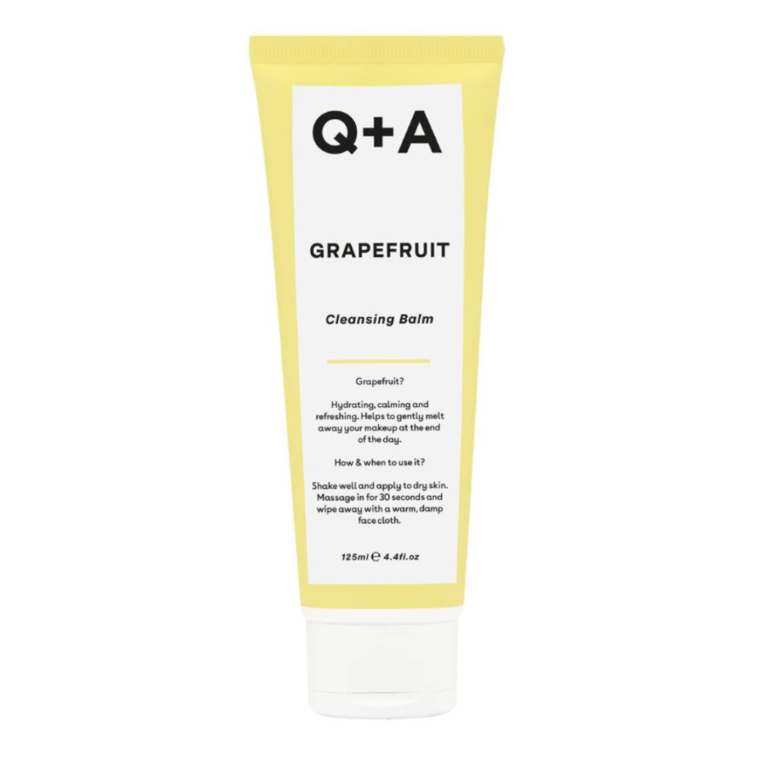 Q+A Grapefruit balsam do oczyszczania twarzy z olejkiem grejpfrutowym, 125 ml