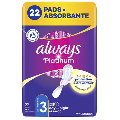 Podpaski ALWAYS Platinum Day & Night Rozmiar 3 (22 sztuki)
