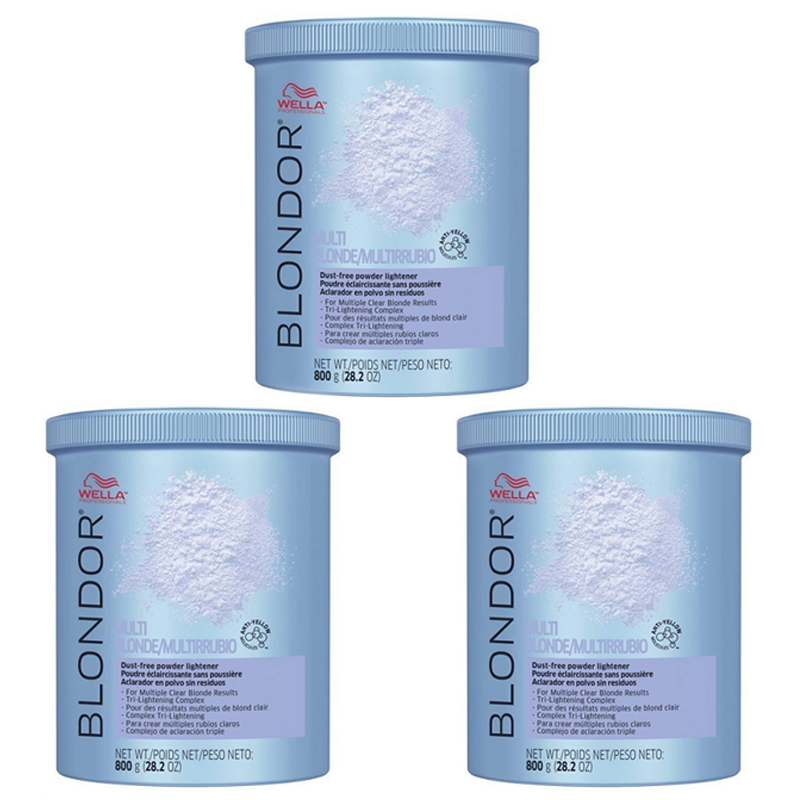 Wella Professionals Blondor Multi Blond Powder zestaw do włosów: rozjaśniacz w proszku, 3x800 g