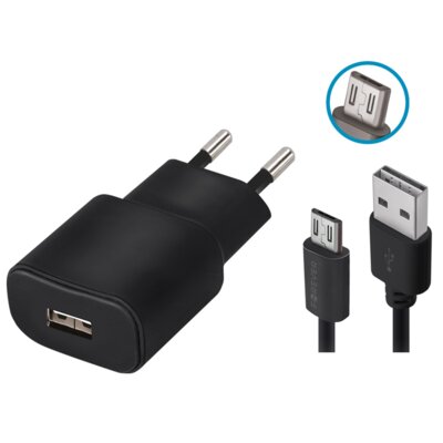 Ładowarka sieciowa FOREVER TC-01 10W Czarny + kabel micro USB