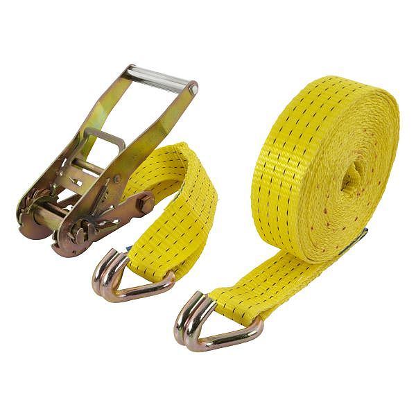 Zacisk taśmowy z grzech. 8 m/4000 kg Wolfcraft - z mech. zapad. i hakiem