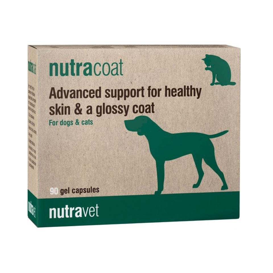 NUTRAVET Nutracoat 90 kapsułek dla zdrowej skóry i sierści psów i kotów