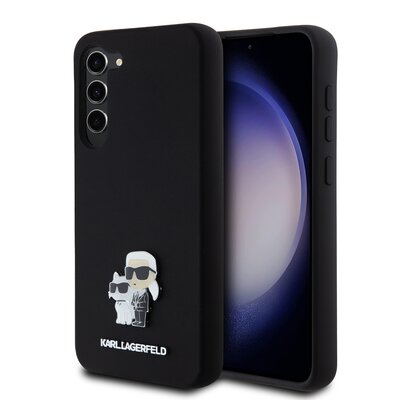 Etui KARL LAGERFELD Silicone Karl&Choupette Metal Pin do Samsung Galaxy S23+ Czarny