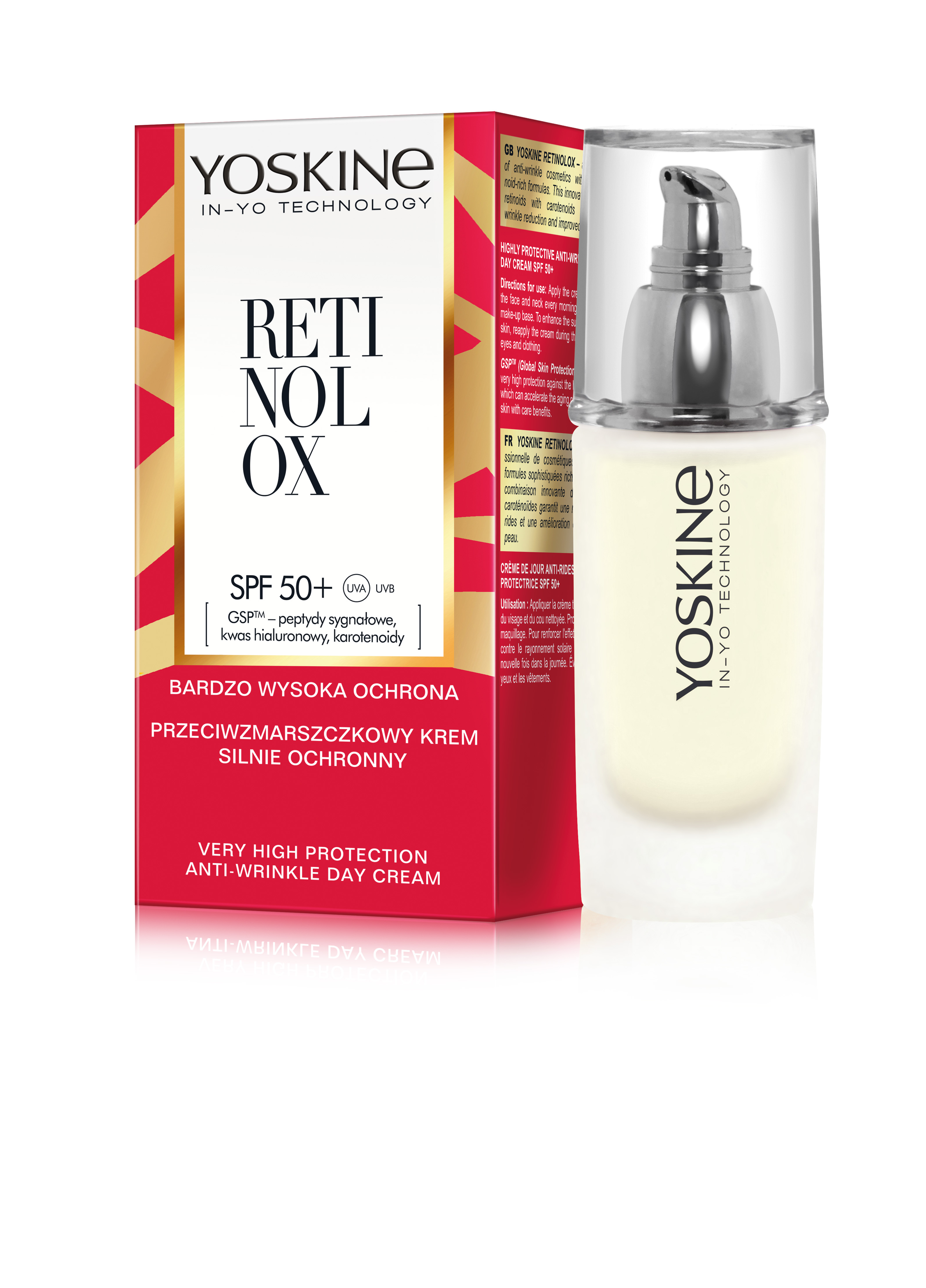 Yoskine Retinolox przeciwzmarszczkowy krem silnie ochronny z SPF50+ do twarzy, 30 ml