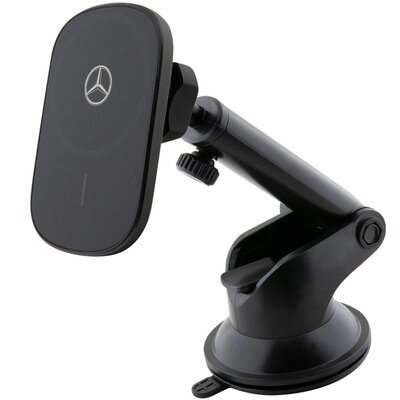 Uchwyt na telefon MERCEDES Silver Stars MagSafe 15W Czarny