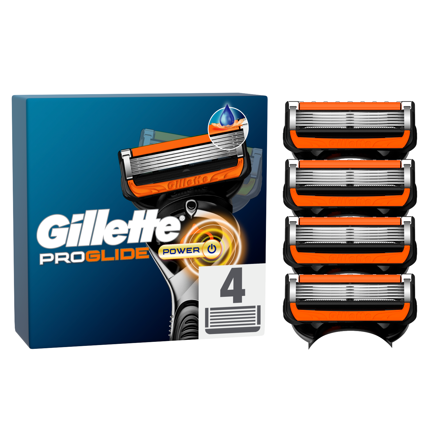 Gillette Fusion Proglide Power wkłady do maszynki do golenia, 4 szt./1 opak
