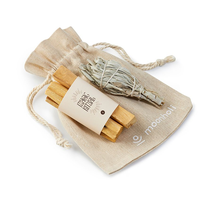 Moonholi zestaw kadzideł: palo santo, 1 opak. + biała szałwia, 1 opak.