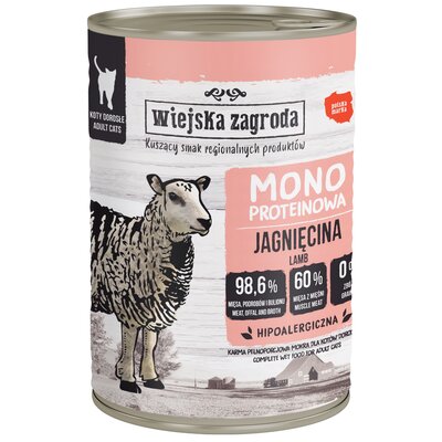 Karma dla kota WIEJSKA ZAGRODA Monobiałkowa Jagnięcina 400 g