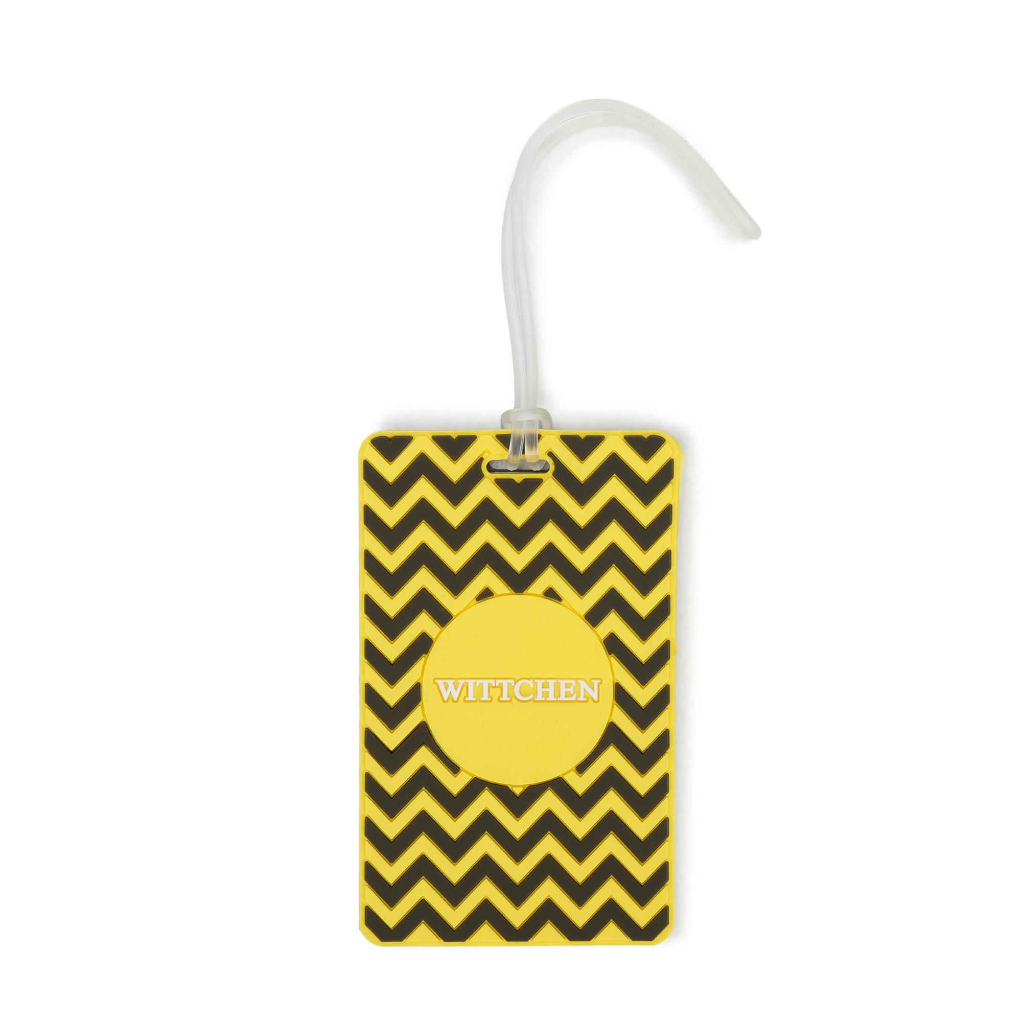 Identyfikator do bagażu w geometryczny wzór żółto-czarny