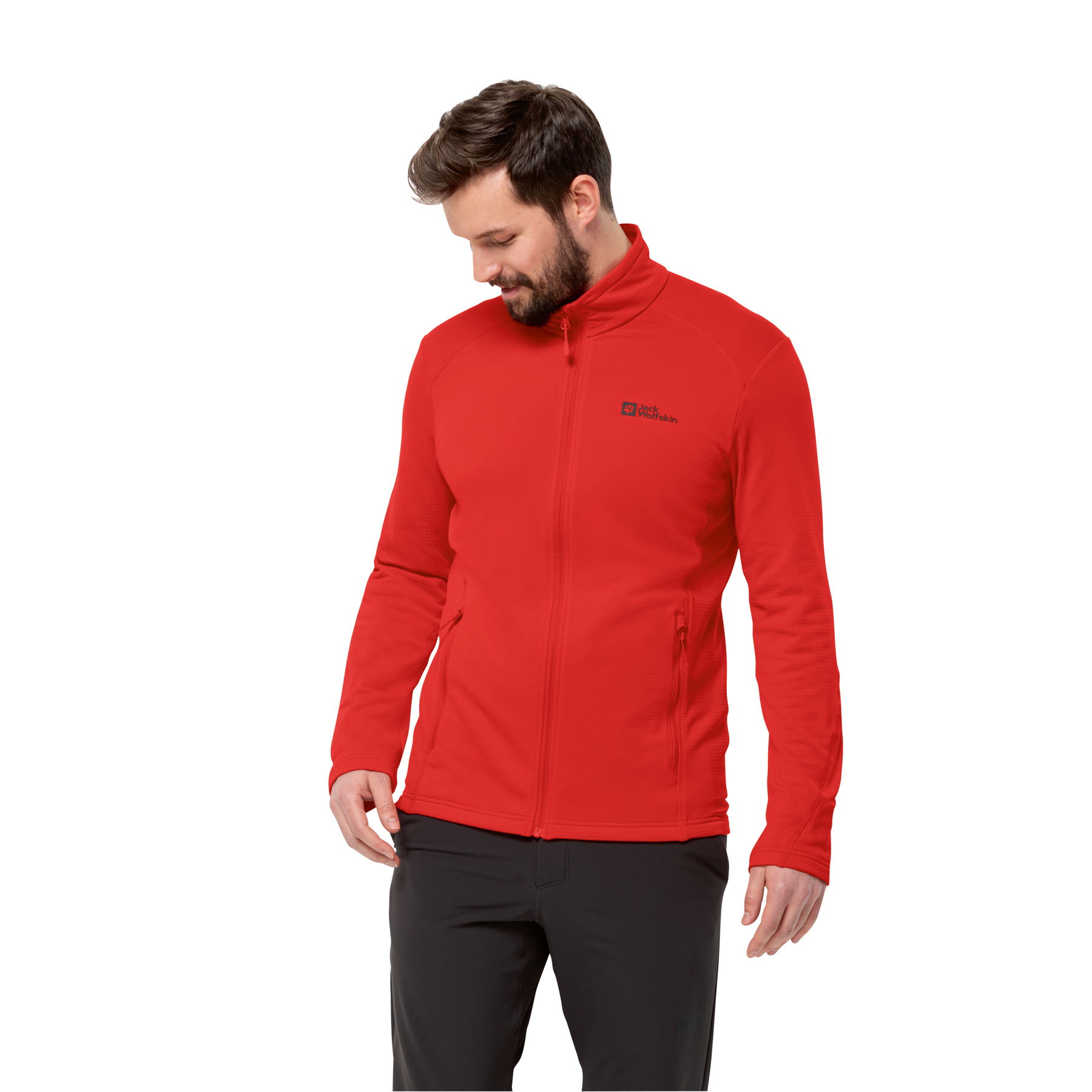 Męska kurtka polarowa Jack Wolfskin KOLBENBERG FZ M strong red - M
