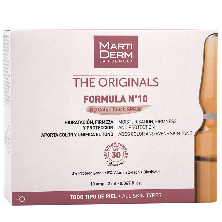 MartiDerm The Originals Formula N10 HD Color Touch SPF30 serum do twarzy nawilżająco - ujędrniające w ampułkach, 10x2 ml