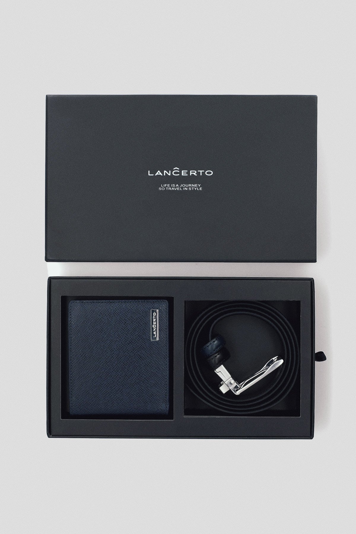 Lancerto Zestaw Pasek Dwustronny Plus Portfel Skórzany