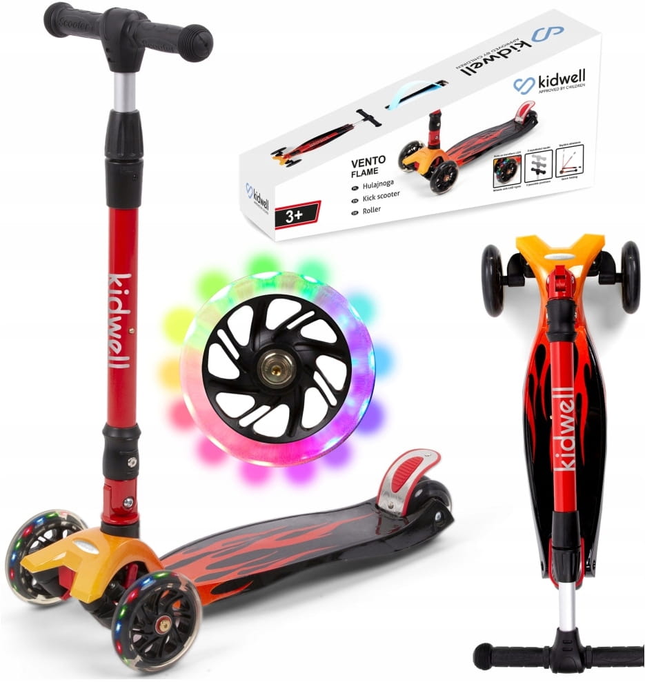KIDWELL VENTO HULAJNOGA TRÓJKOŁOWA KOŁA LED 50KG