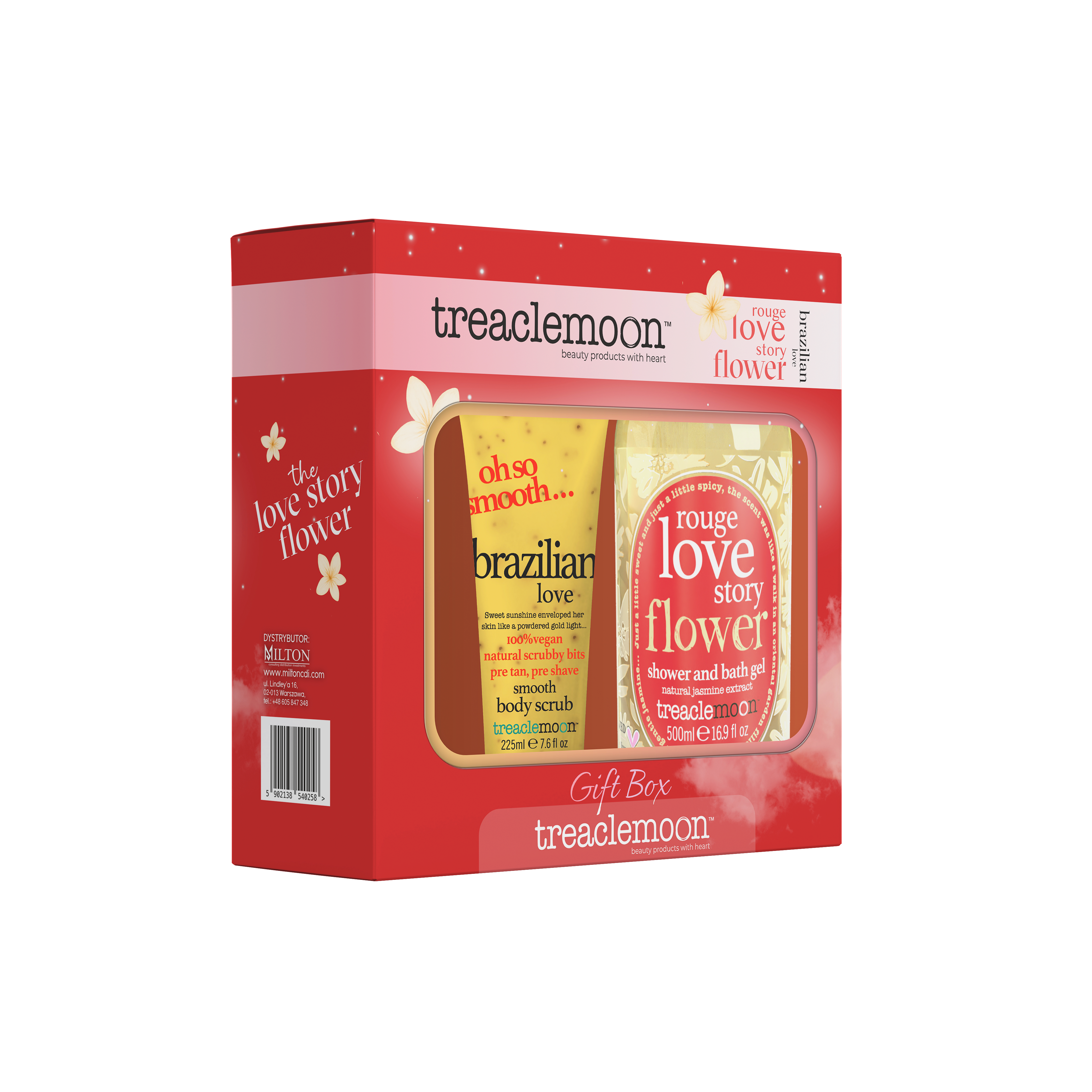 Treaclemoon Rouge Love story & Brazilian Love zestaw: Rouge Love story żel pod prysznic, 500 ml + Brazilian Love peeling, 250 ml