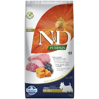 Karma dla psa FARMINA N&D Jagnięcina z dynią i borówkami Adult Mini 7 kg