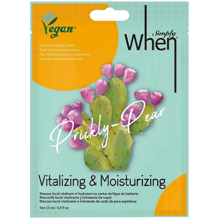 When Simply Vegan Prickly Pear nawilżająca maska do twarzy, 23 ml