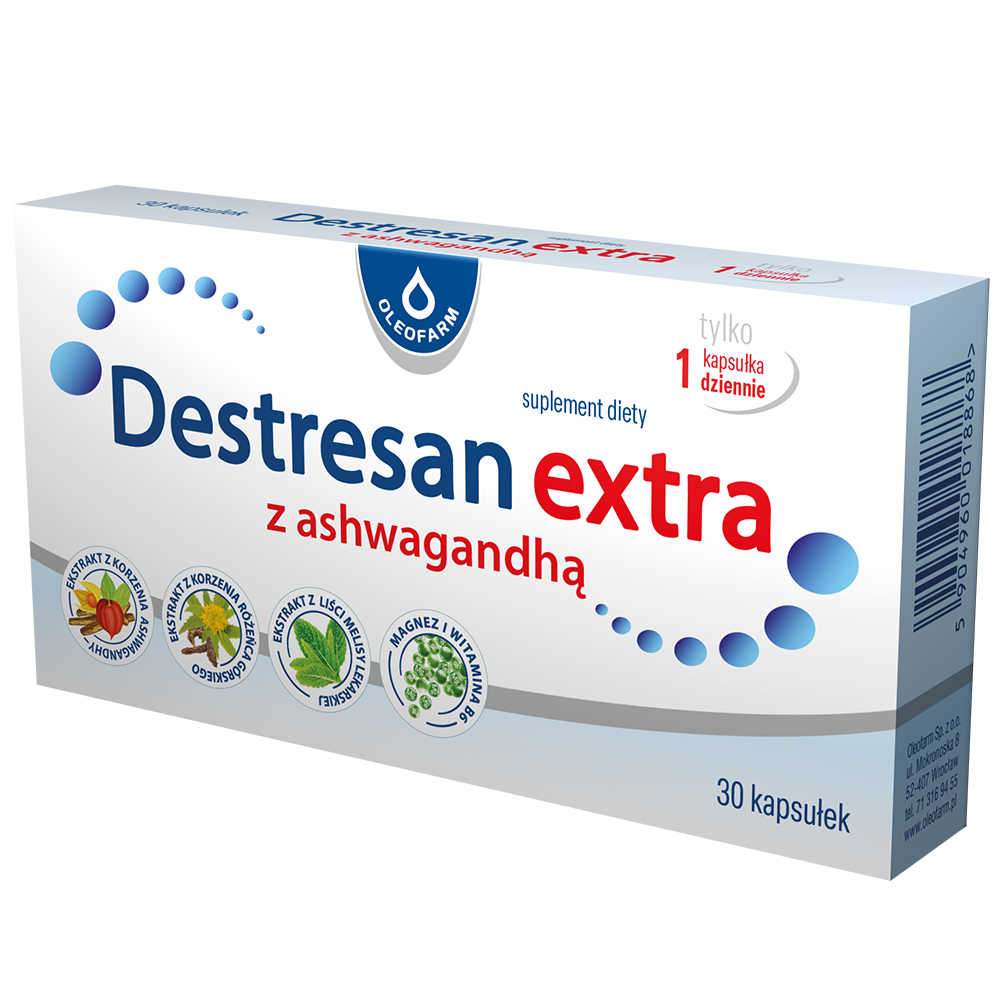 Destresan extra z ashwagandhą, 30 kapsułek (Oleofarm)