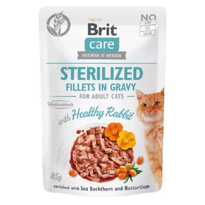 Karma dla kota BRIT Care Cat Fillets in Gravy Sterlized Rabbit 85 g