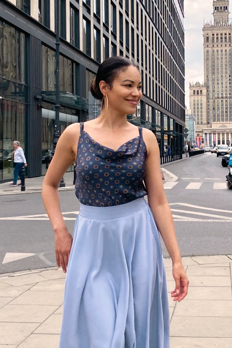 Risk Made in Warsaw Top TOP DI TREVI print precelki w kosmosie XS