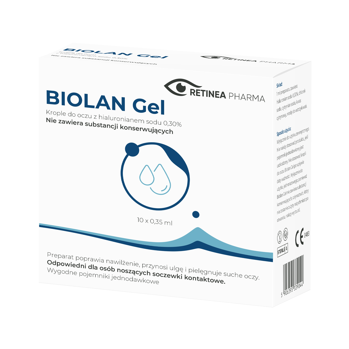 Biolan Gel wyrób medyczny: krople do oczu, 10x0,35 ml/1 opak.
