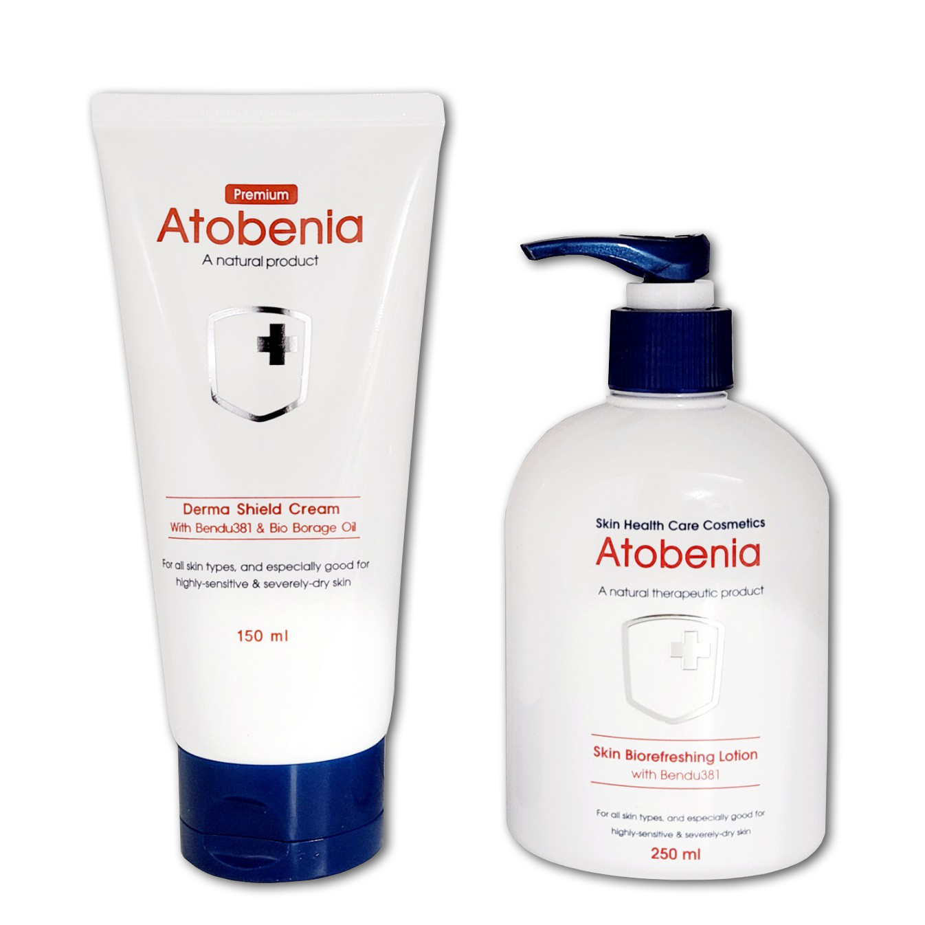 Benia III Atobenia zestaw: kojący krem odpowiedni dla skóry delikatnej i wrażliwej, 150 ml + silnie nawilżający balsam odpowiedni dla suchej i swęd...