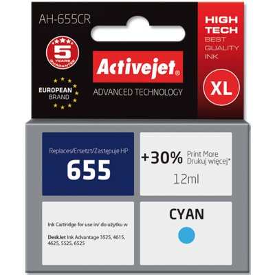 Tusz ACTIVEJET do HP 655 CZ110AE Błękitny 12 ml AH-655CR