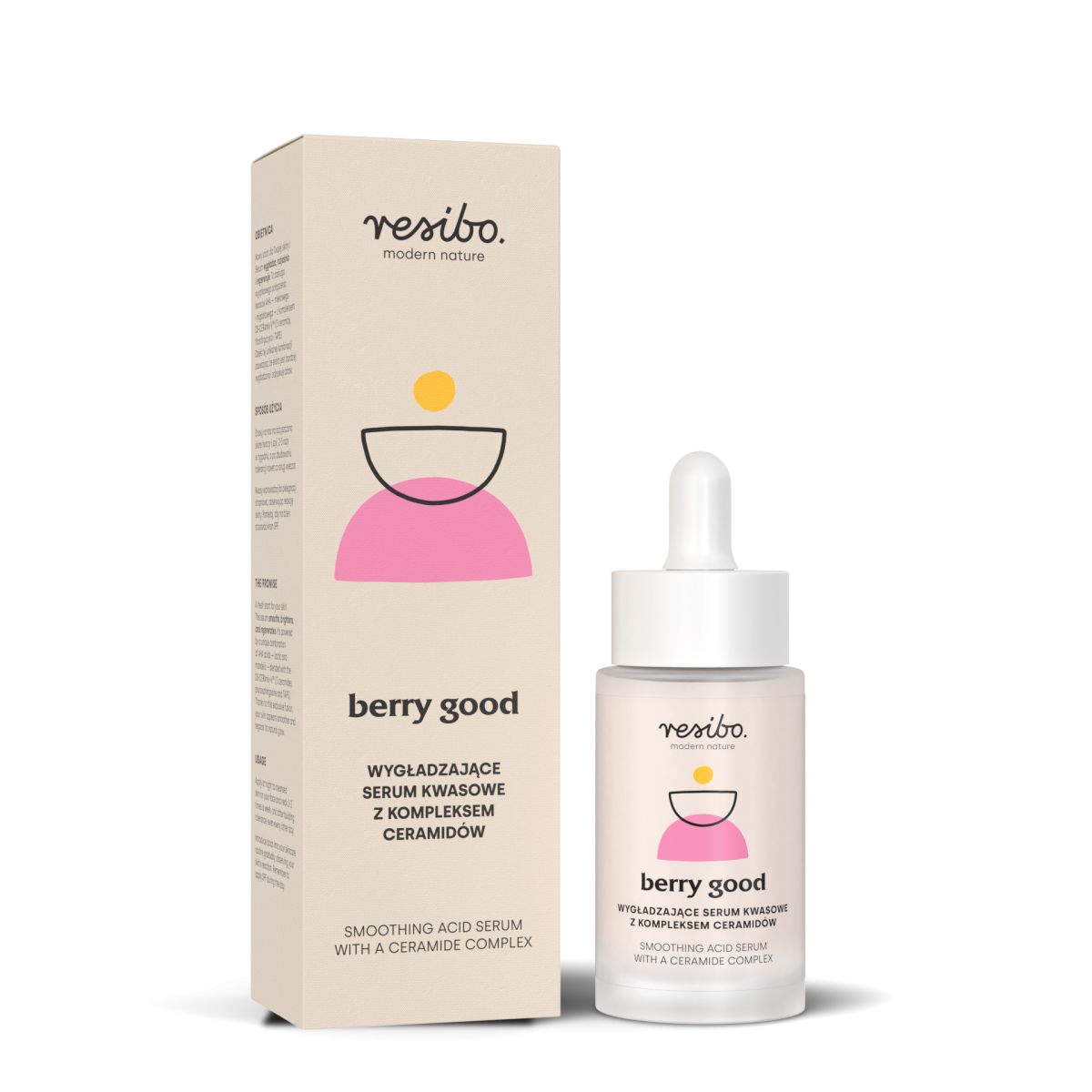 Resibo Berry Good wygładzające serum kwasowe do twarzy z kompleksem ceramidów, 30 ml
