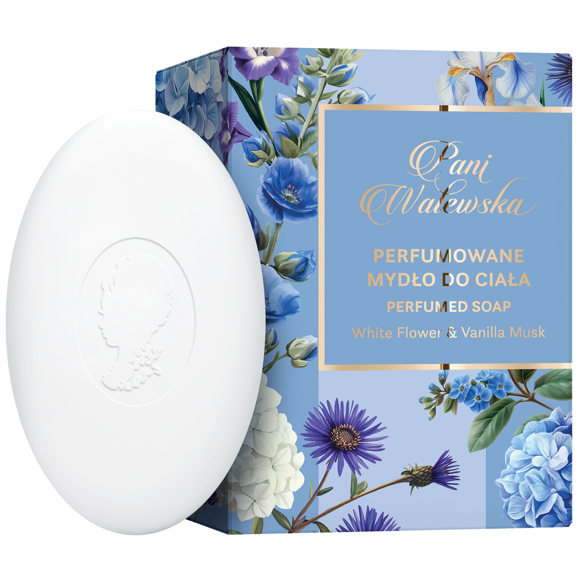 Pani Walewska White Flower & Vanilla Musk perfumowane mydło w kostce, 100 g