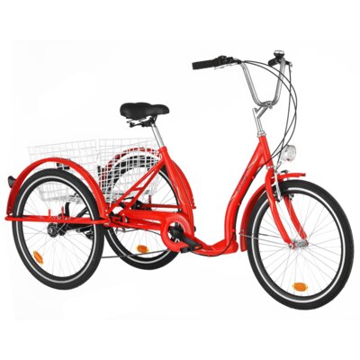 Rower trójkołowy DAWSTAR Sewilla 6B 24 cale damski Czerwony