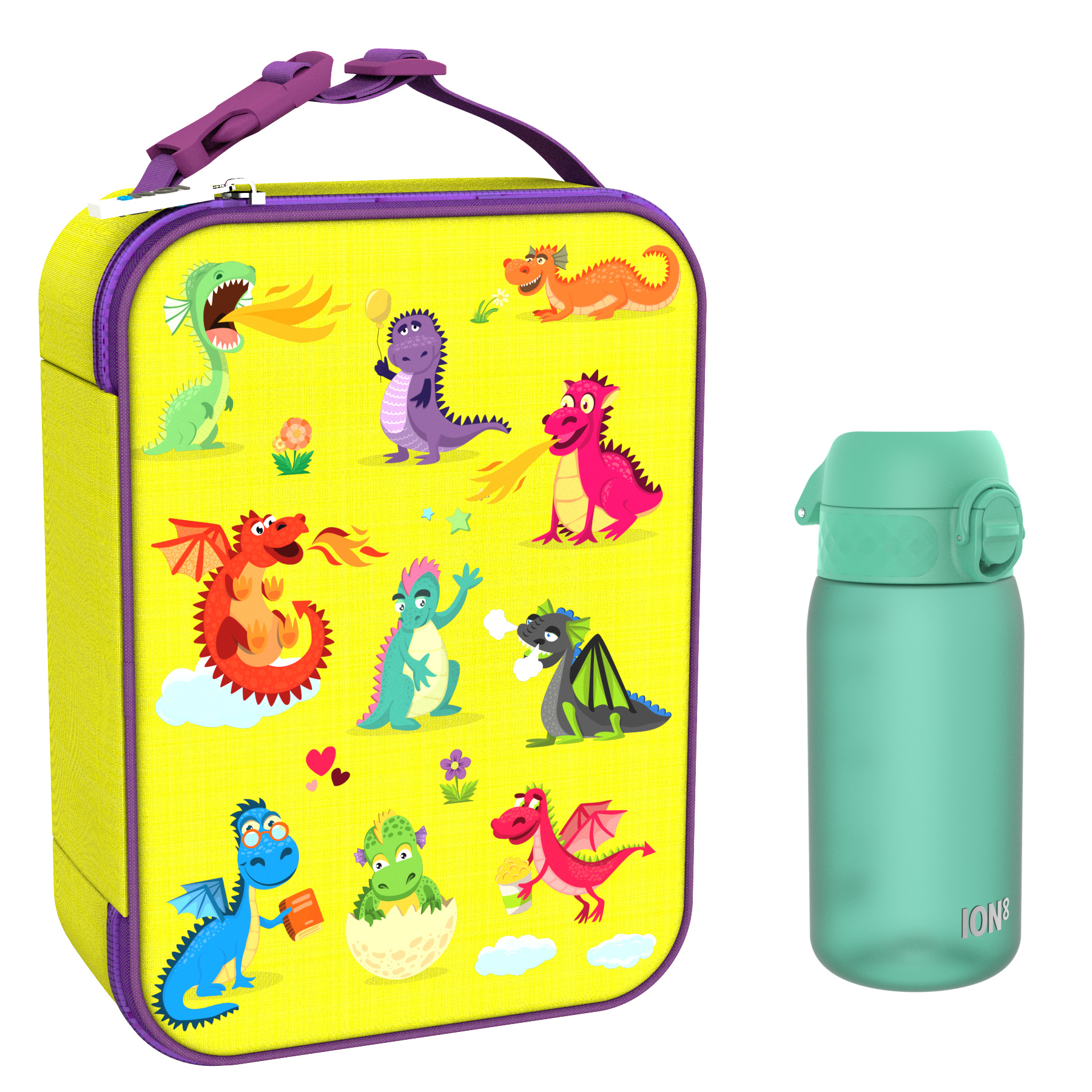 Ion8 zestaw: lunchbag Smoki, 1 szt. + bidon na wodę, poj. 0,4 l, 1 szt.