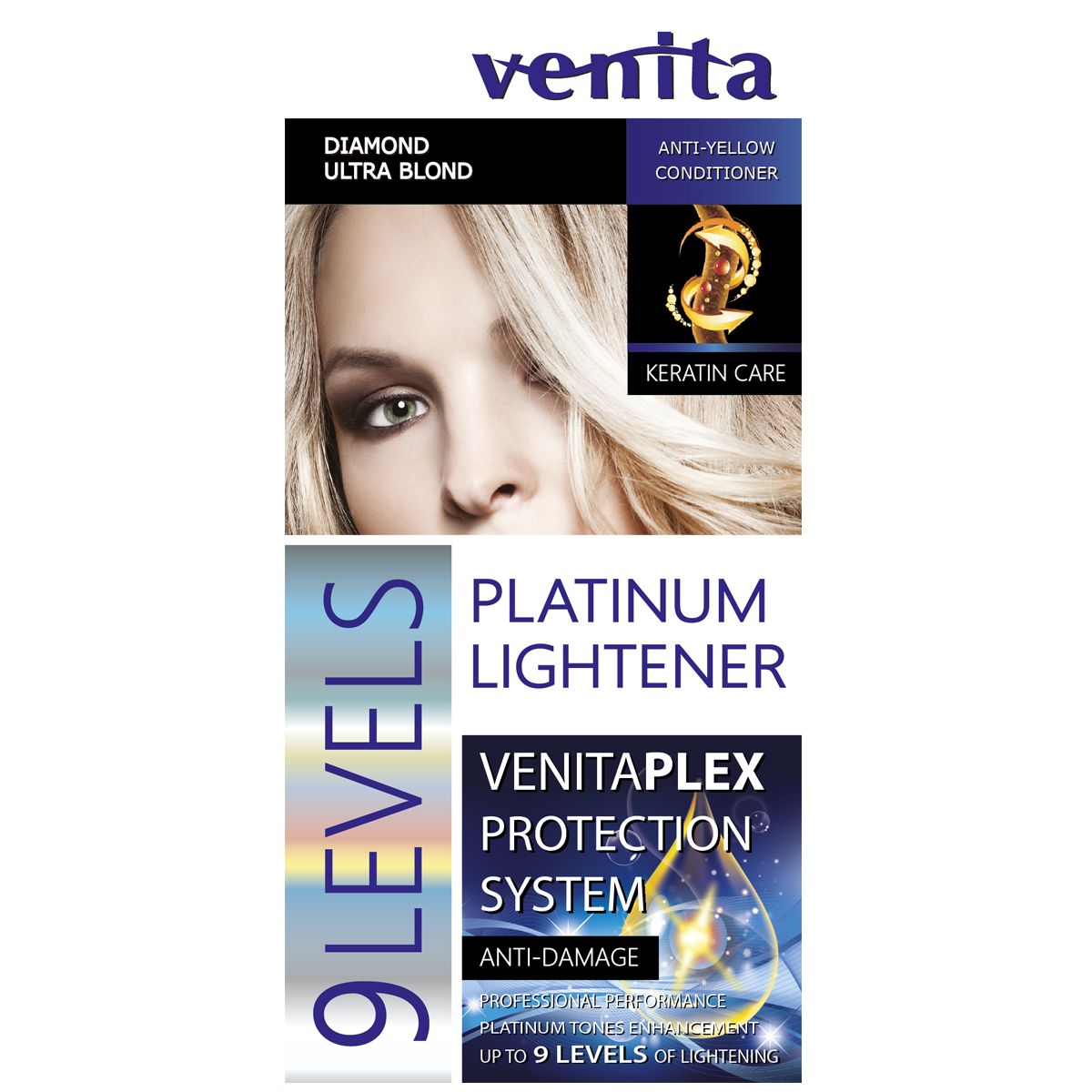 Venita Platinum Lightener rozjaśniacz do włosów 9 level, 120 g