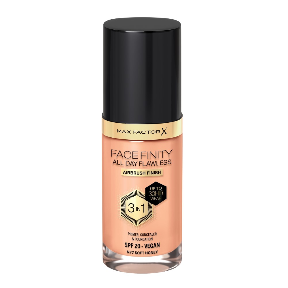 Max Factor Facefinity All Day Flawless 3w1 kryjący podkład w płynie do twarzy N77 soft honey, 30 ml