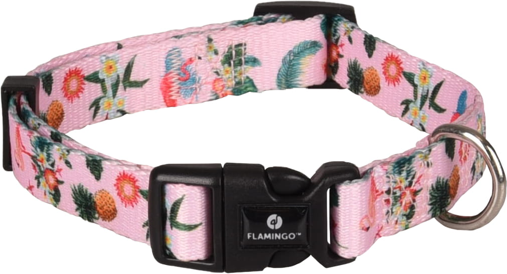 Flamingo Obroża dla psa Sera różowa we flamingi