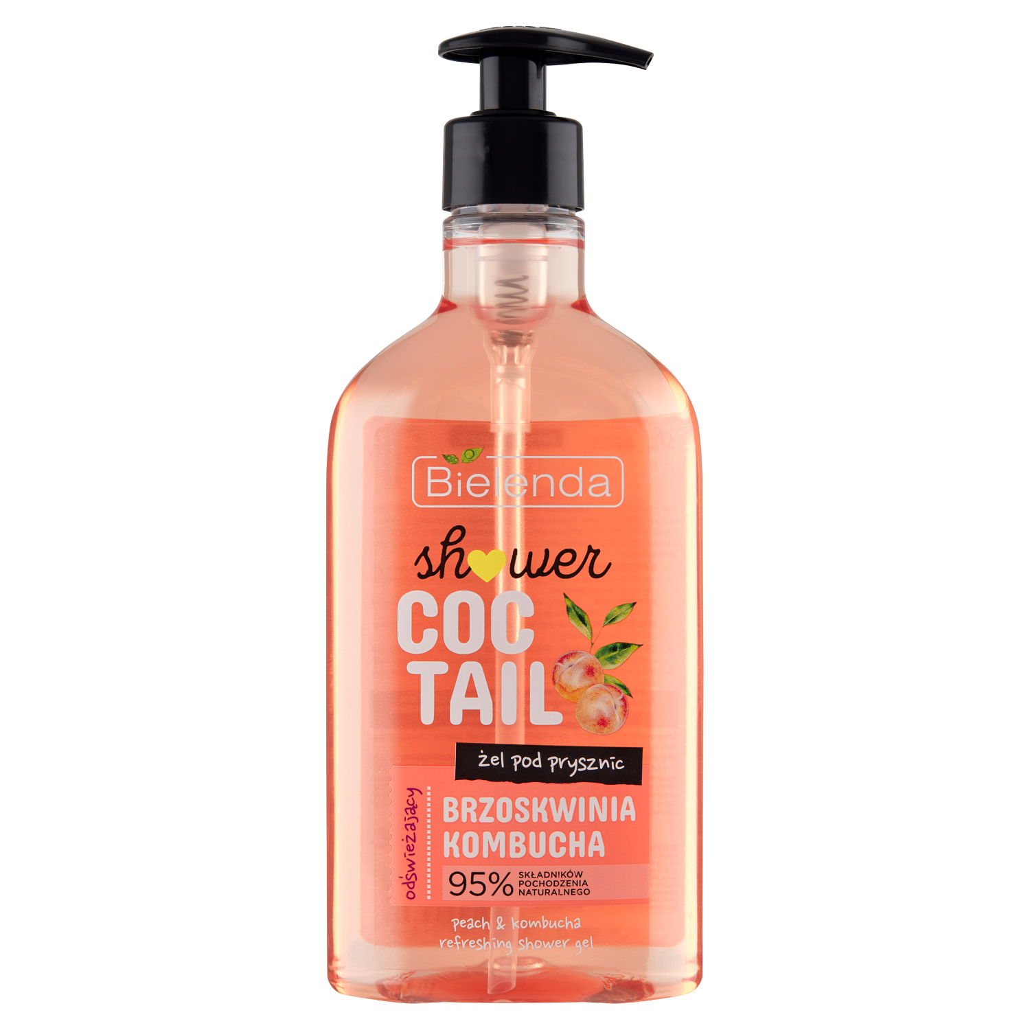 Bielenda Shower Coctail odświeżający żel pod prysznic brzoskwinia i kombucha, 400 ml