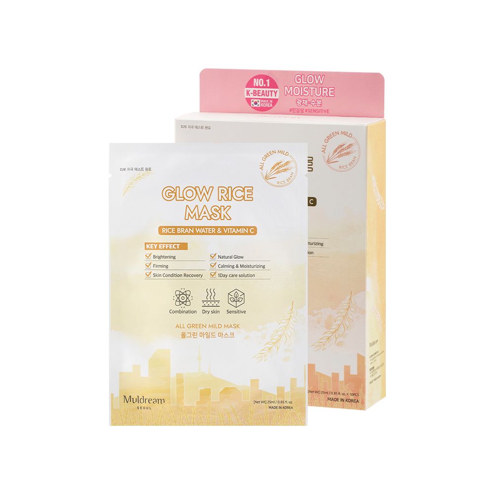 Muldream All Green Mild rewitalizująca maska w płachcie do twarzy, 25 ml