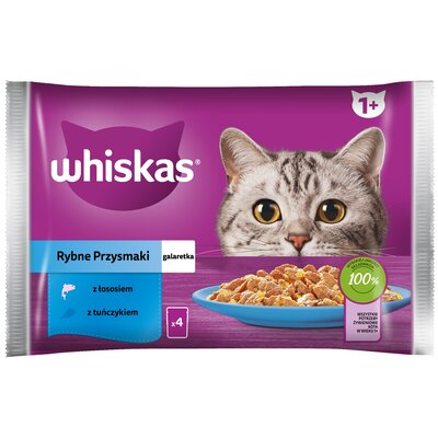 Karma dla kota WHISKAS Rybne Przysmaki Tuńczyk i Łosoś (4 x 85 g)