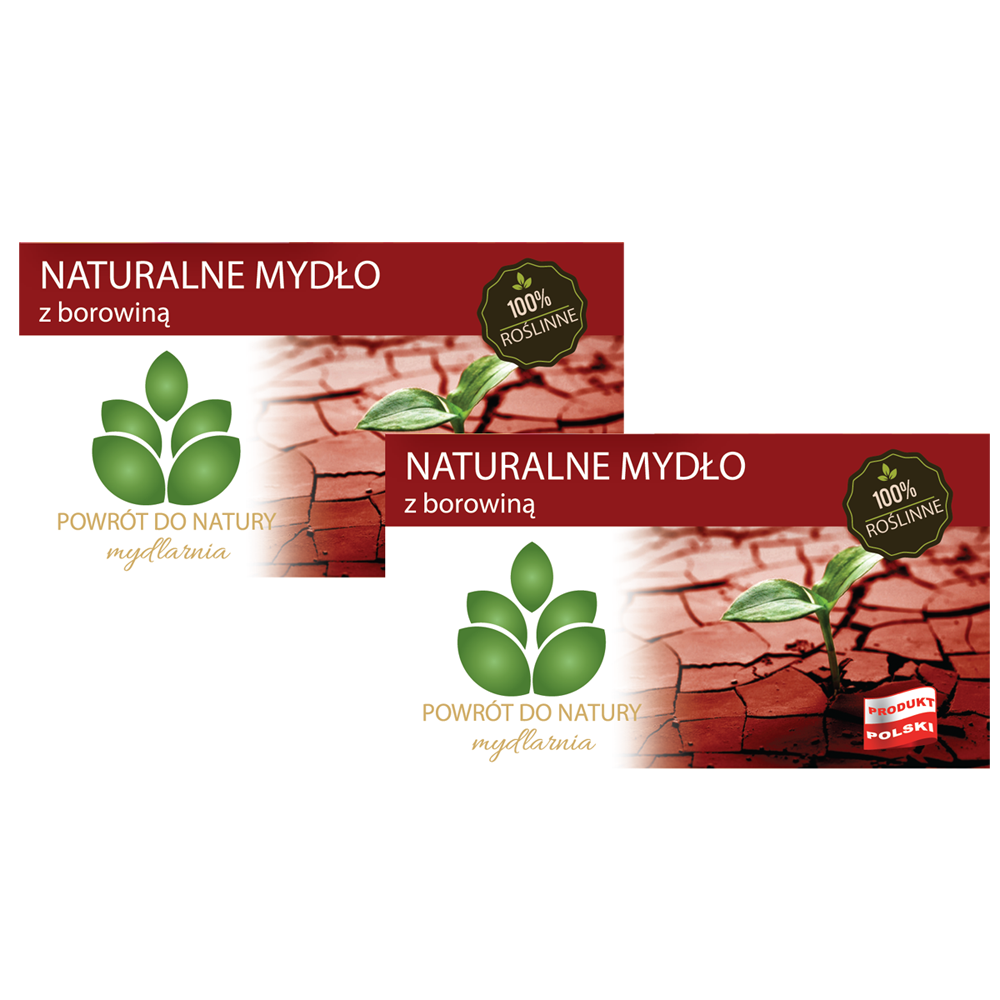 Powrót do natury 100 % roślinne naturalne mydło z borowiną, 2 szt.