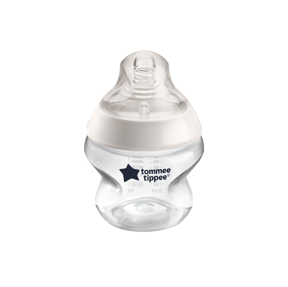 Tommee Tippee Closer To Nature butelka do karmienia ze smoczkiem silikonowym przepływ wolny 0m+, poj. 150 ml, 1 szt.