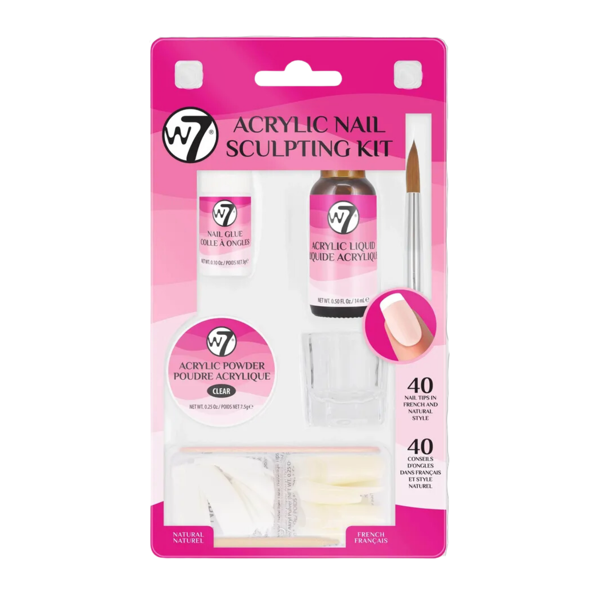 W7 Acrylic Nail Sculpting Kit zestaw do akrylowego manicure, 1 zest.
